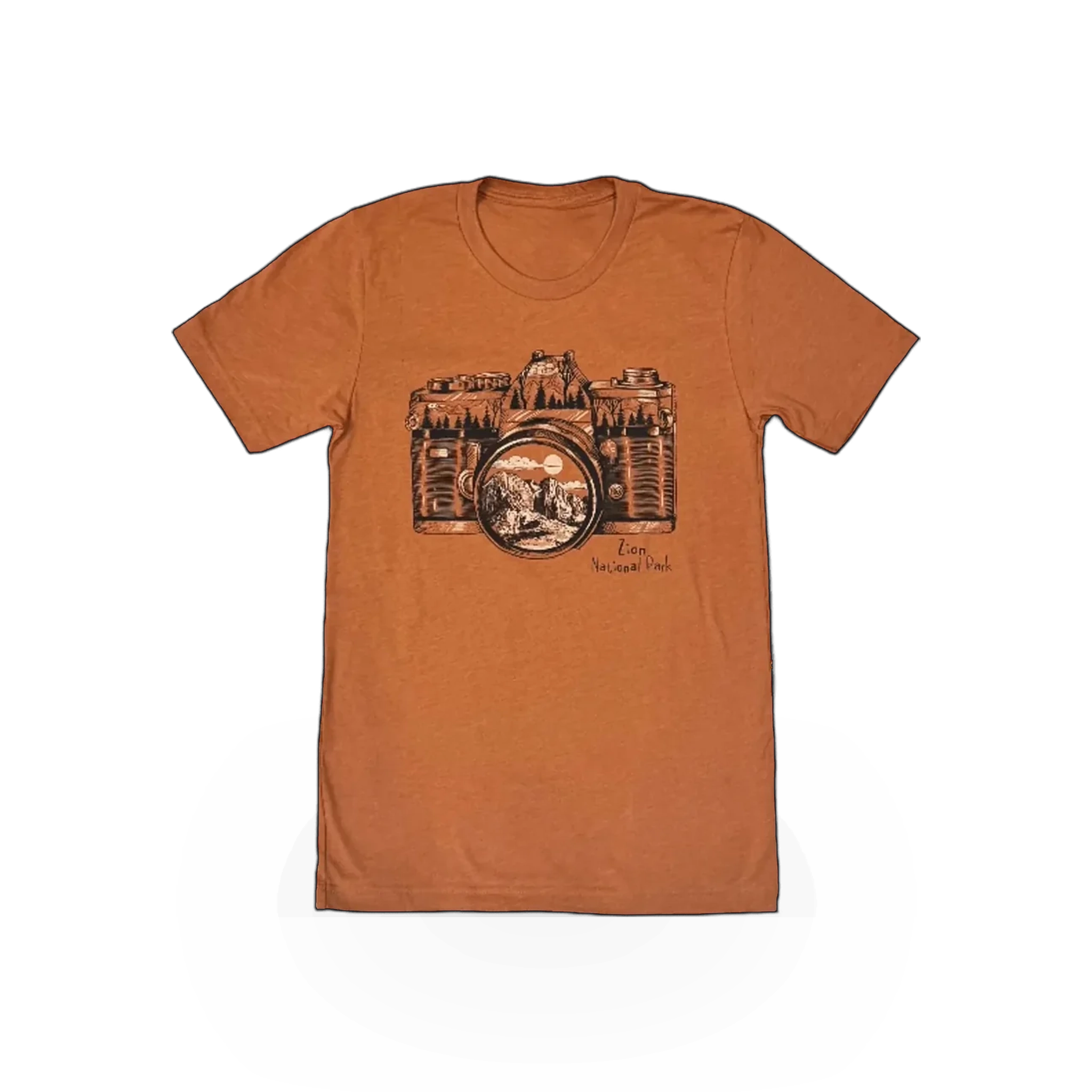 American Backcountry Click Zion T-shirt showing a graphic design on the front, casual fit, made from comfortable fabric.