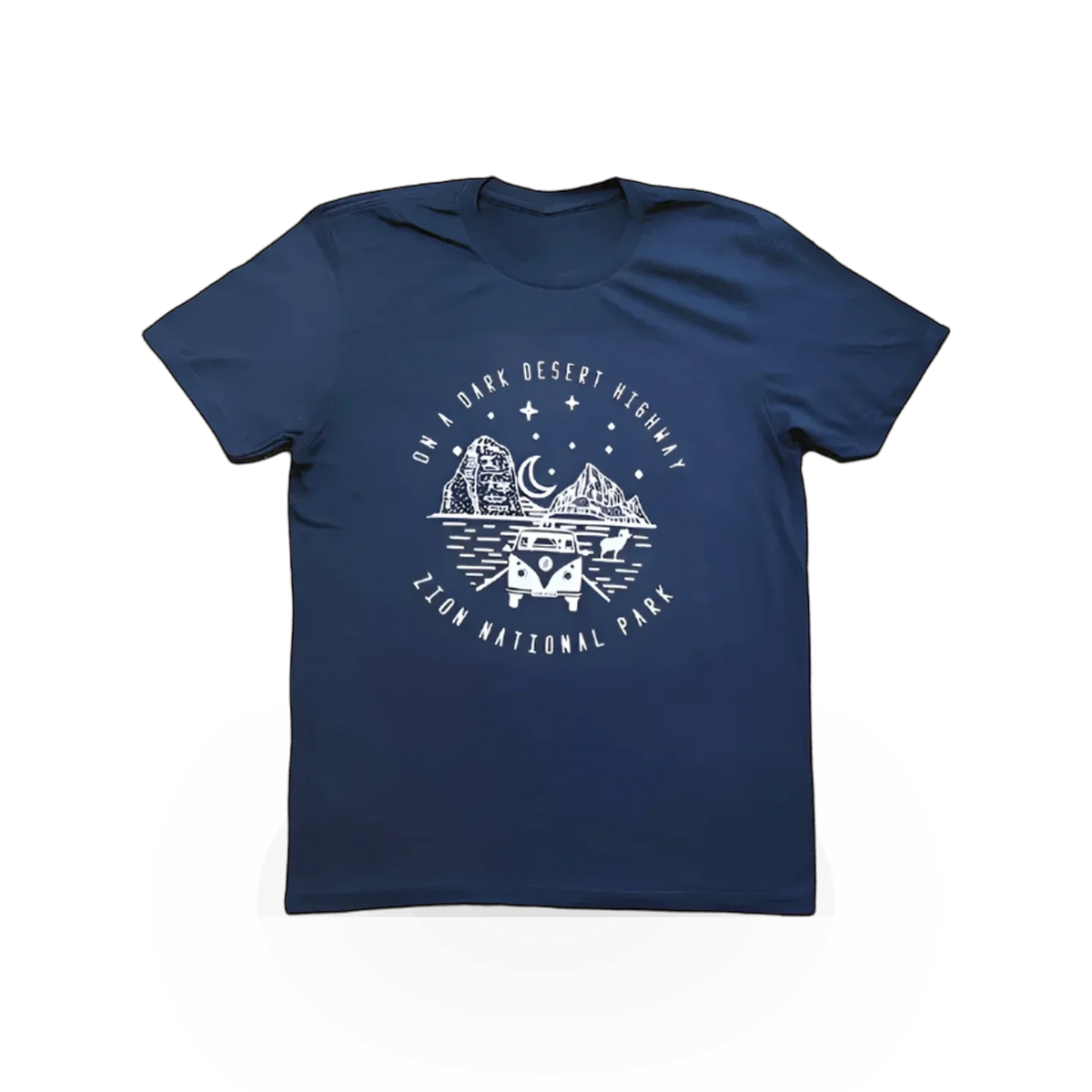 Dark Desert Hwy themed T-shirt by Inspiration Graphics featuring a desert landscape design on a casual shirt.