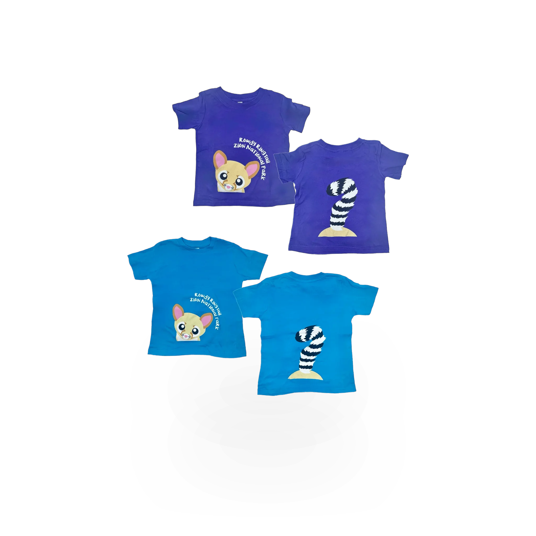 Black T-shirt featuring a ringtail cat graphic from RMR Designs, showcasing a stylish animal theme.