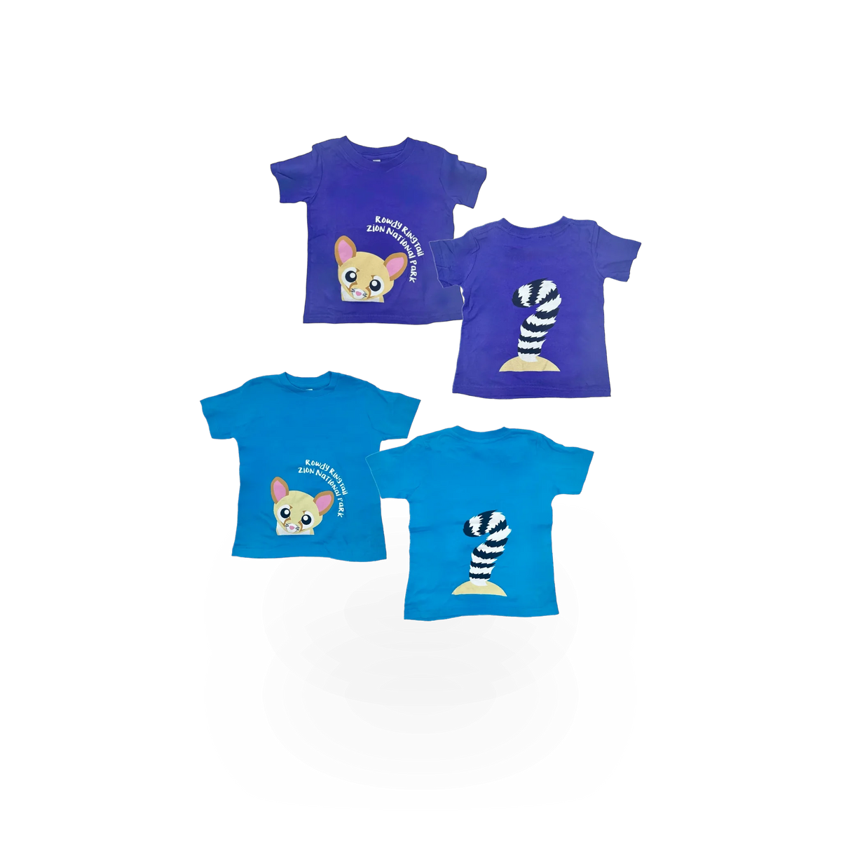 Black T-shirt featuring a ringtail cat graphic from RMR Designs, showcasing a stylish animal theme.