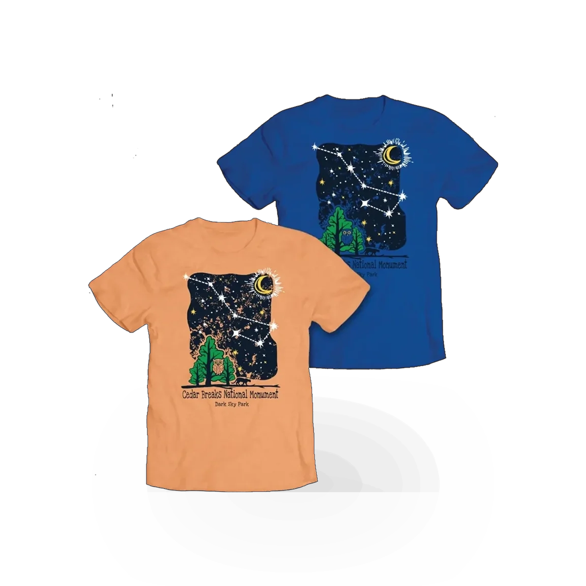 RMR Designs T-shirt featuring a night sky theme with celestial stars and dark fabric, perfect for casual wear.