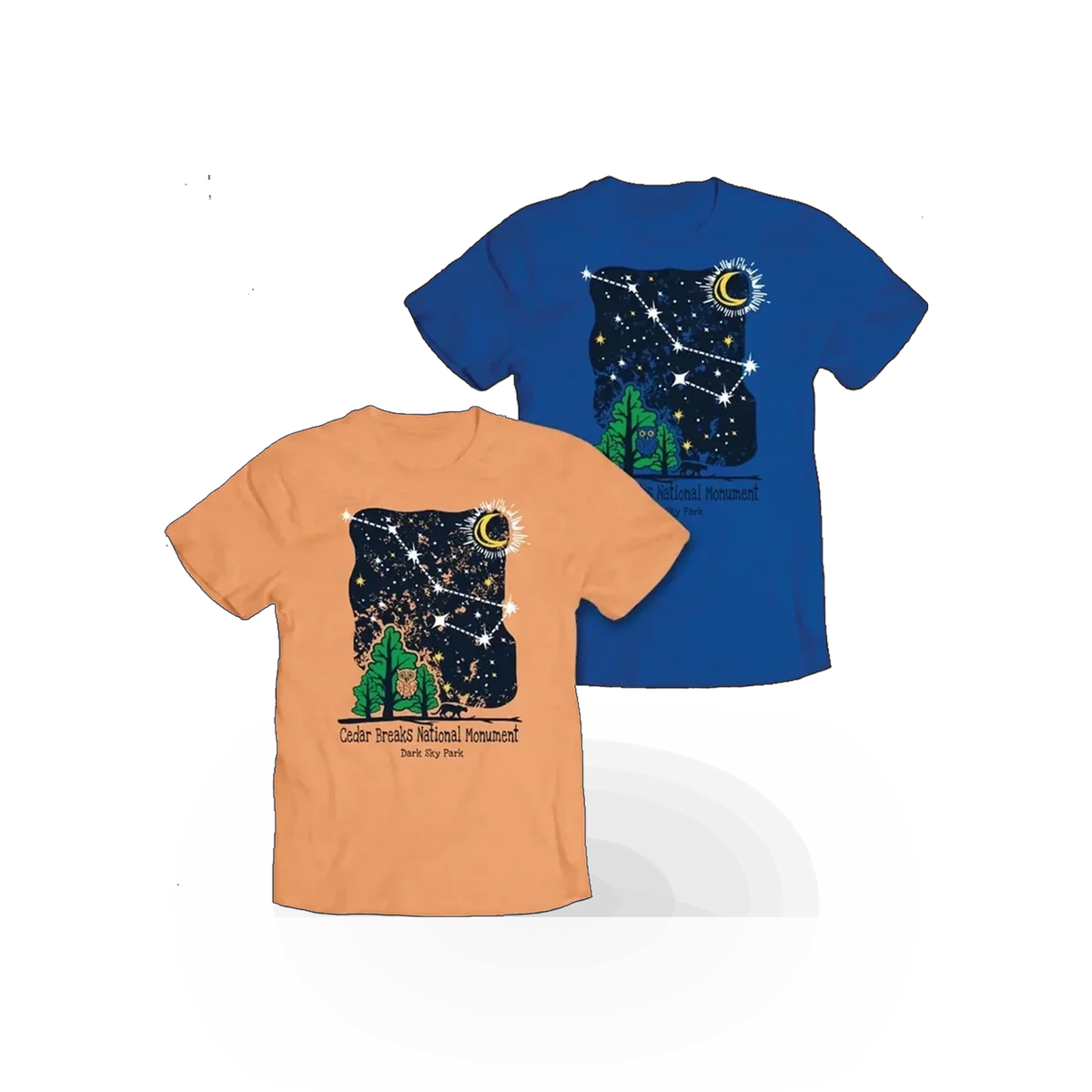 RMR Designs T-shirt featuring a night sky theme with celestial stars and dark fabric, perfect for casual wear.