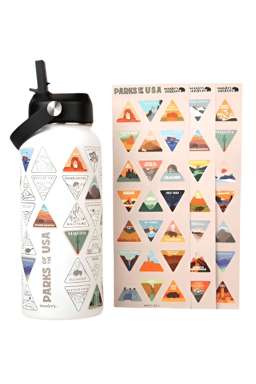 Water Bottle - Parks of the USA Bucket List - White - Zion Natl Park Forever Project
