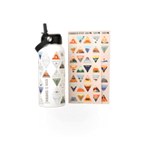 White Wondery Parks of the USA Bucket List water bottle from Wondery Outdoors with themed design and logo.