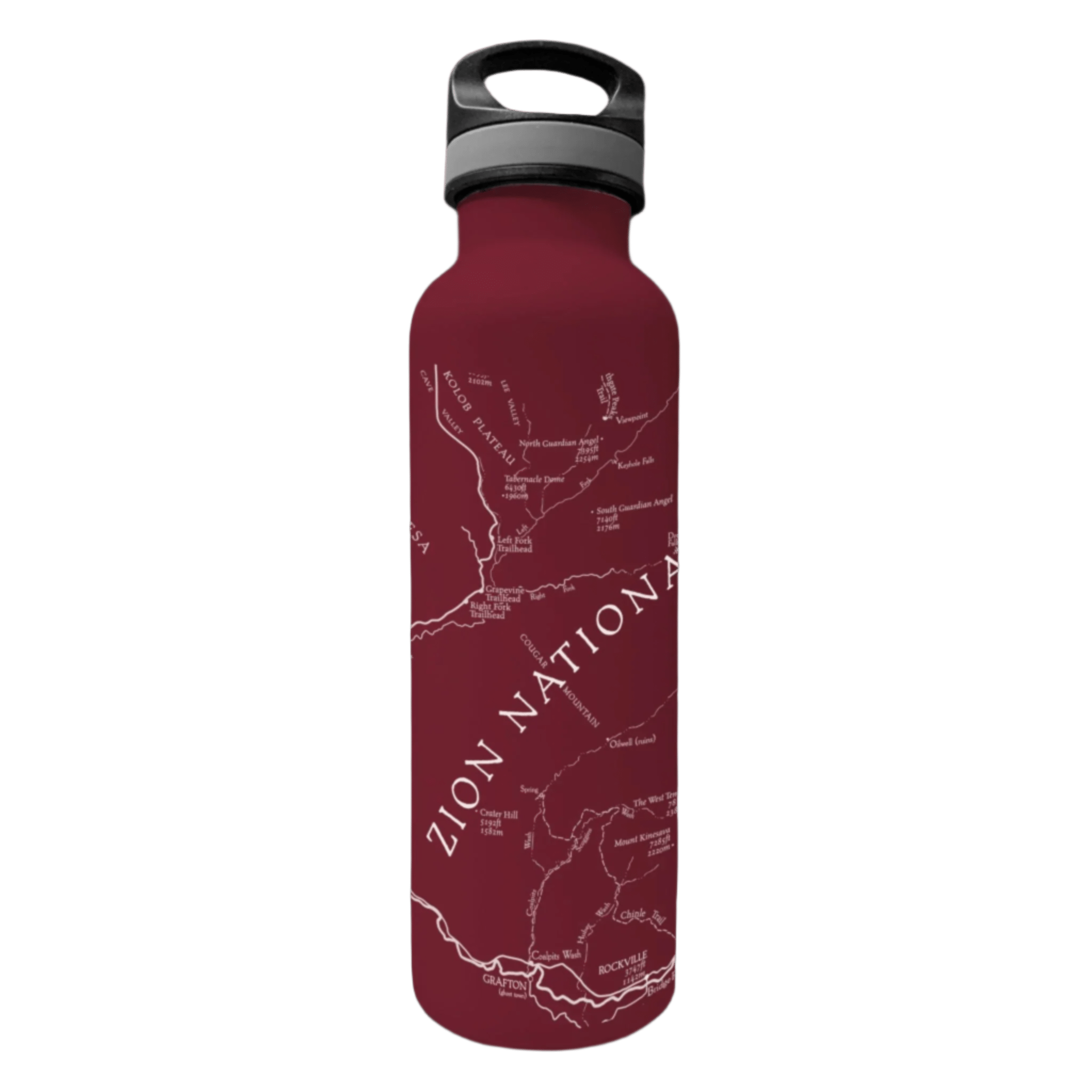 Water Bottle - Zion Map - Zion Natl Park Forever Project