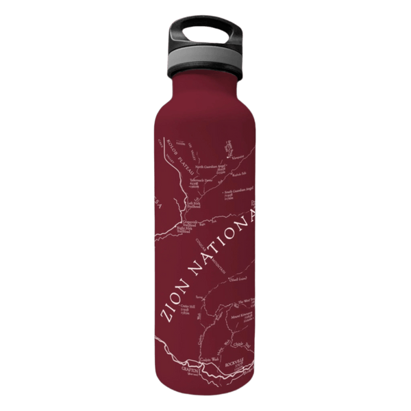 Water Bottle - Zion Map - Zion Natl Park Forever Project