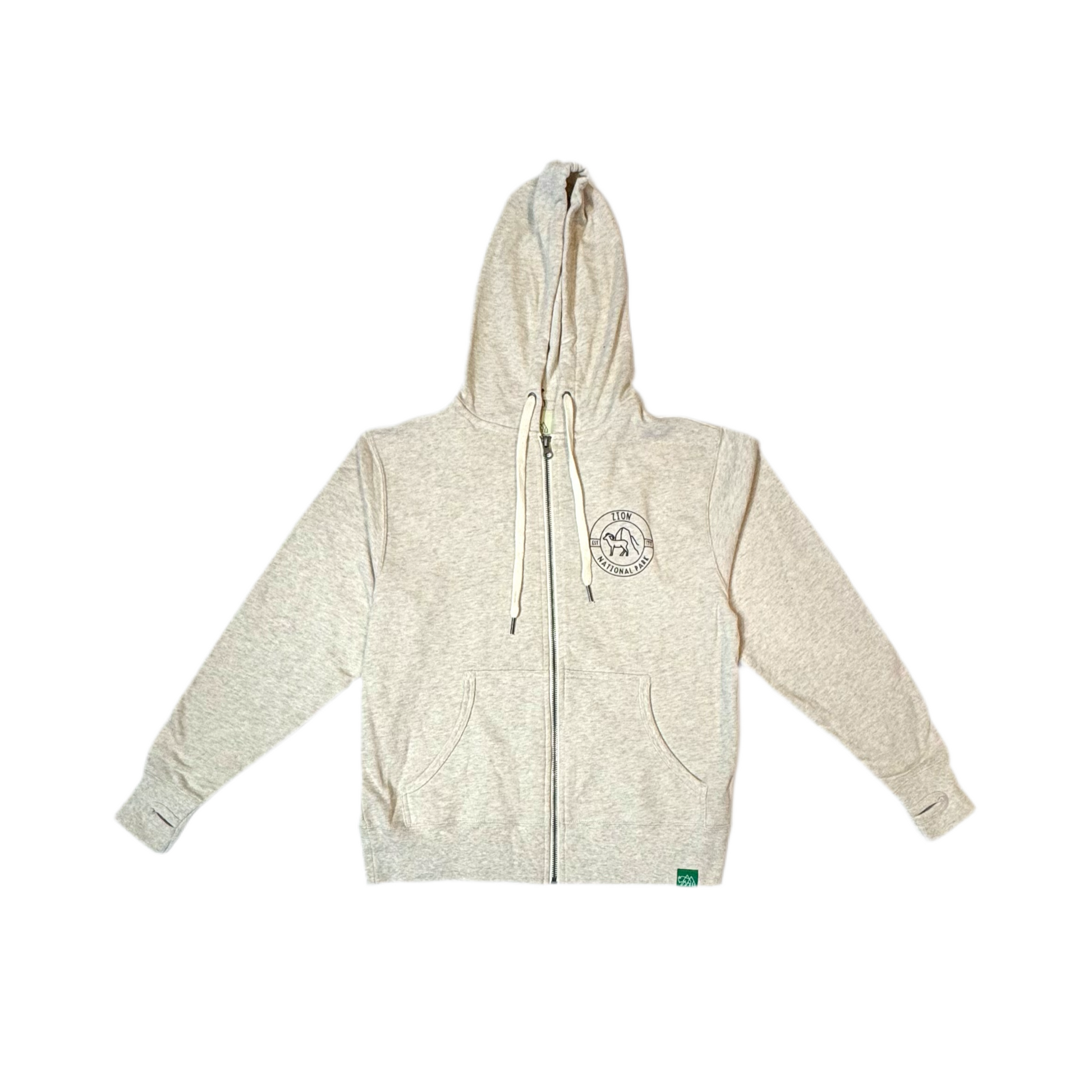 Hoodie - Zip Topo Map - Zion Natl Park Forever Project