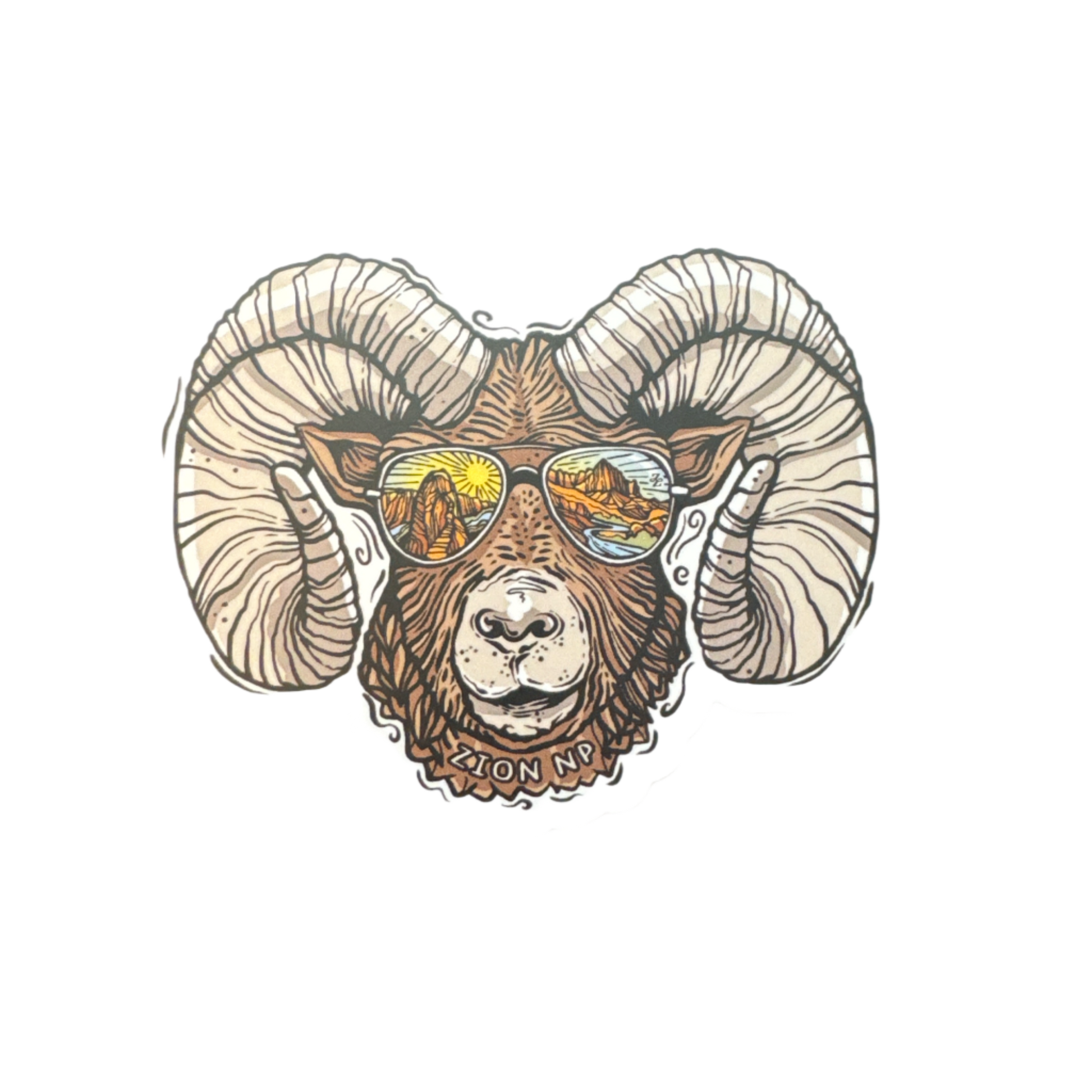 Sticker - Zion Bighorn - D - Zion Natl Park Forever Project