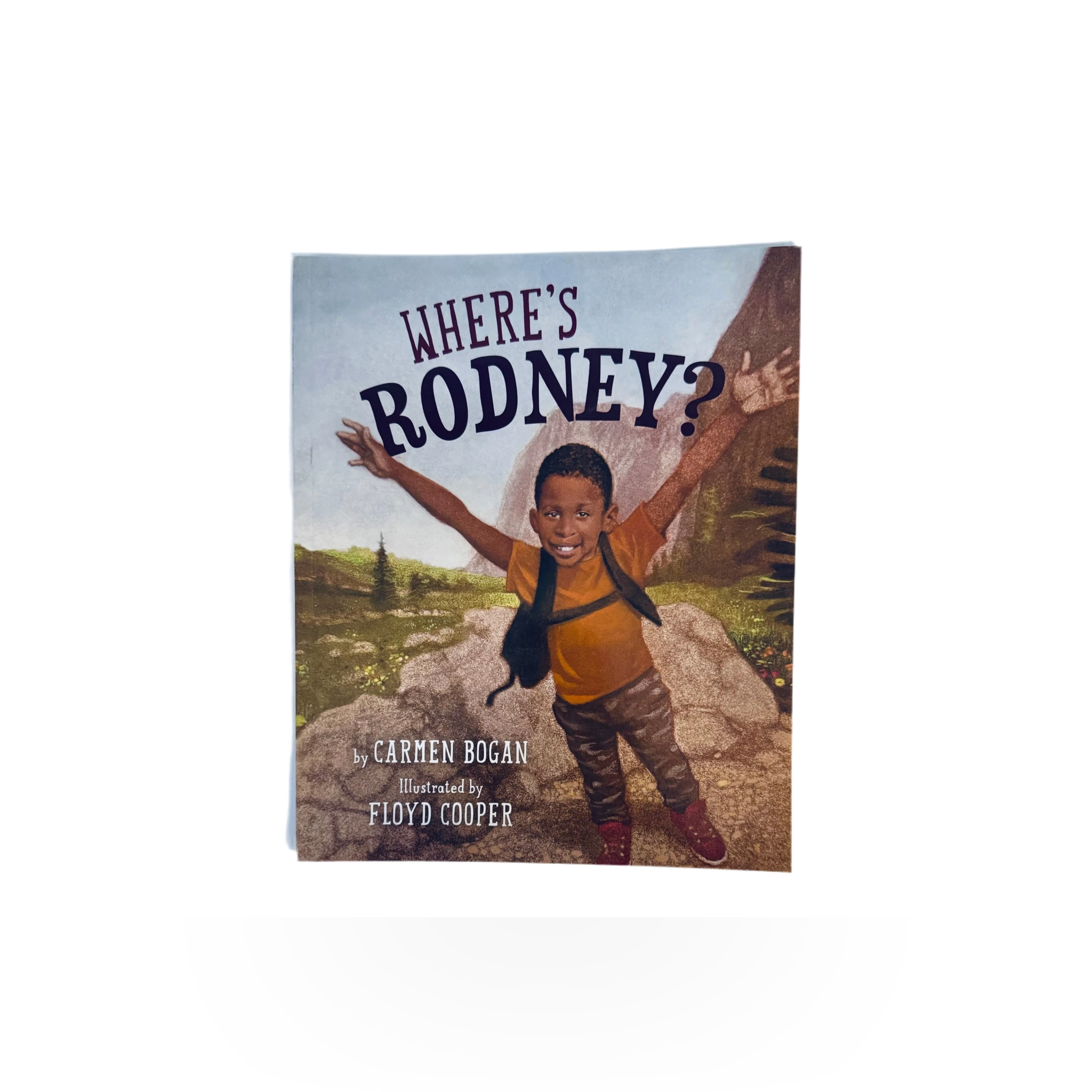 Cover of the book "Where's Rodney" published by Yosemite Conservancy, featuring a colorful illustration of Rodney in Yosemite scenery.