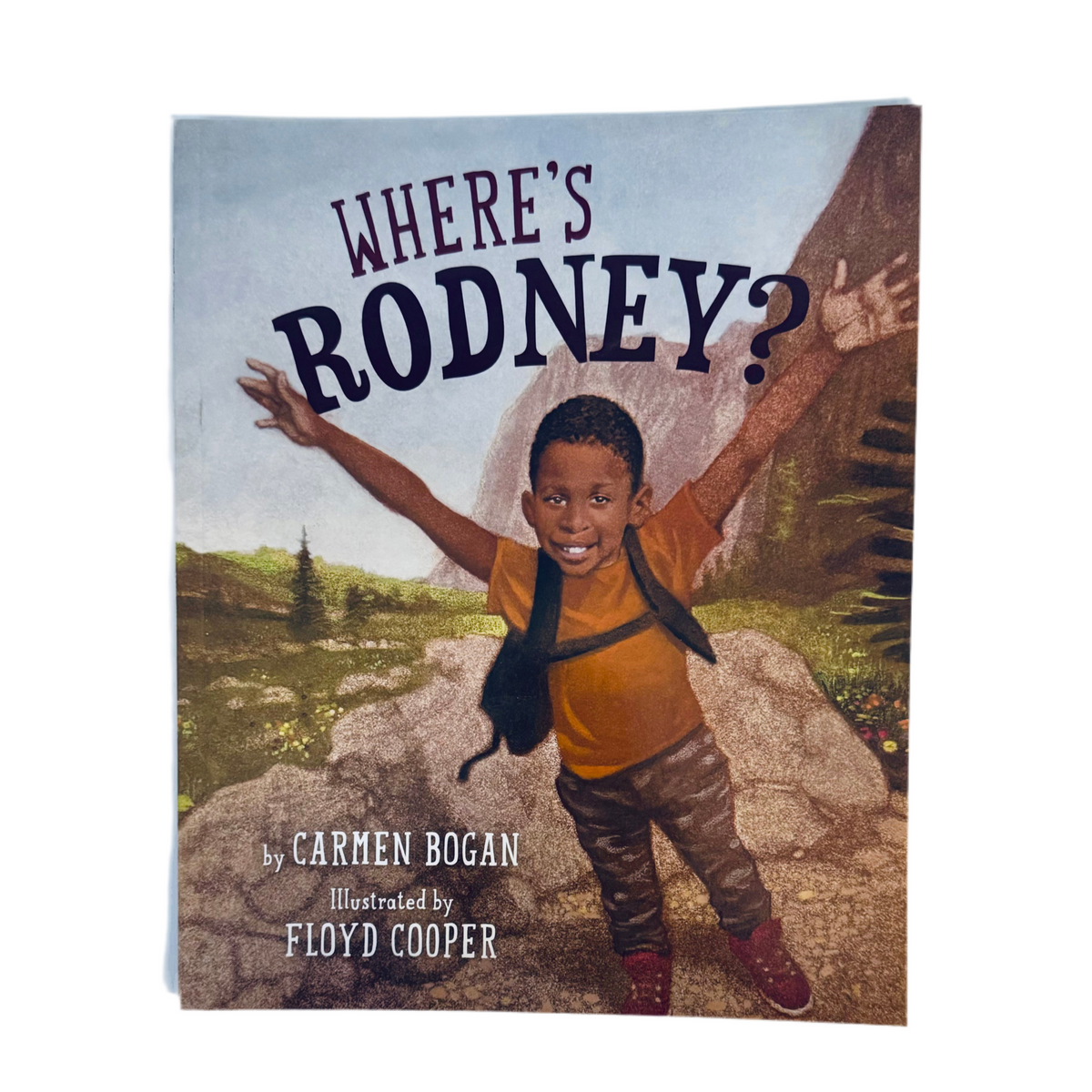 Cover of the book "Where's Rodney" published by Yosemite Conservancy, featuring a colorful illustration of Rodney in Yosemite scenery.